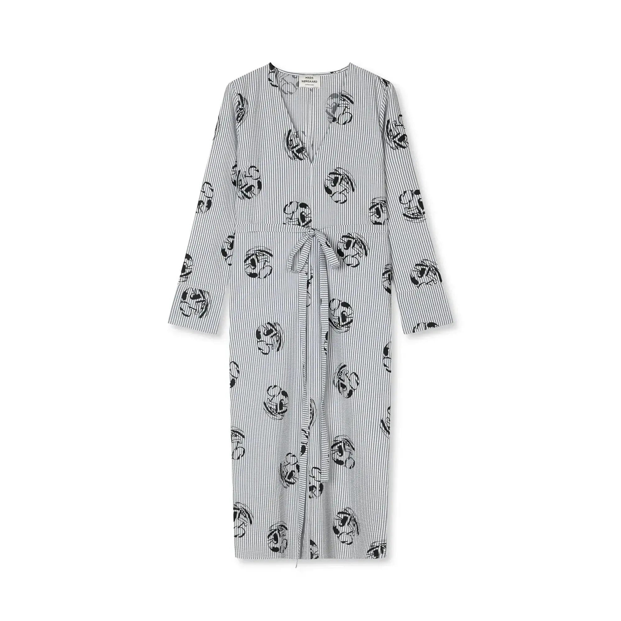 Mads Nørgaard, Soft crease Oda Dress AOP, Vintage Indigo/Vanilla Ice-Mads Nørgaard - Dame-Minlillebutik.dk
