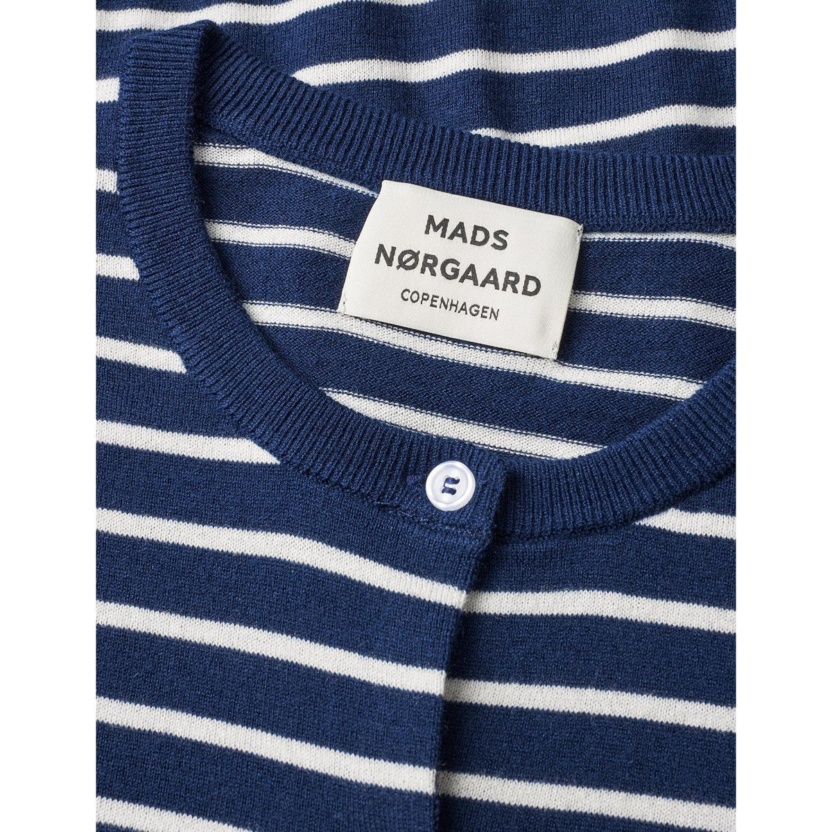 Mads Nørgaard, Fine Merino Charlot Stripe Cardigan, Parisian Night/Vanilla Ice-Mads Nørgaard - Dame-Minlillebutik.dk