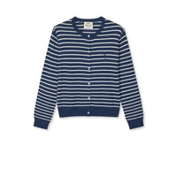 Mads Nørgaard, Fine Merino Charlot Stripe Cardigan, Parisian Night/Vanilla Ice-Mads Nørgaard - Dame-Minlillebutik.dk