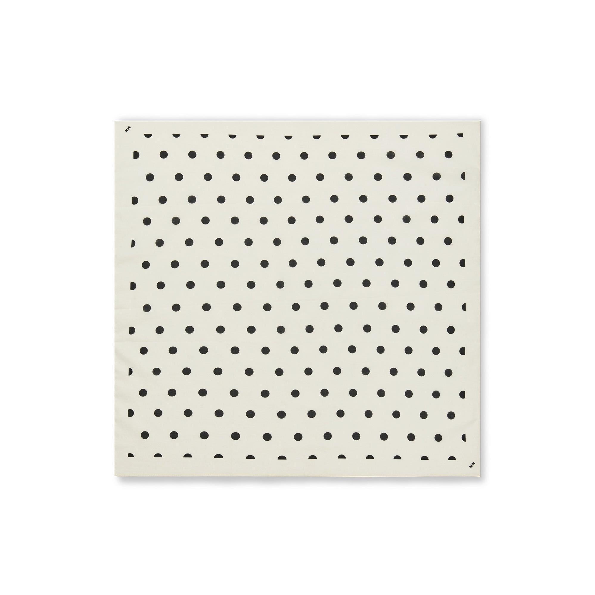 Mads Nørgaard, Soft Cotton Big Dot Scarf, Dot AOP/Black-Mads Nørgaard - Dame-Minlillebutik.dk