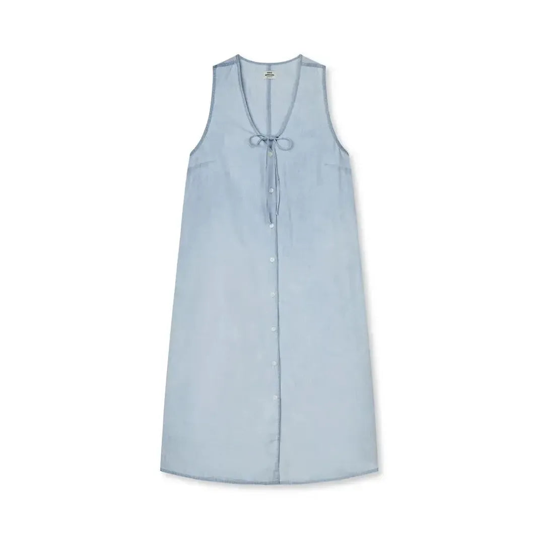 Mads Nørgaard, Air Denim Pauline Dress, Sunbleached Blue-Mads Nørgaard - Dame-Minlillebutik.dk
