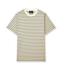 Mads Nørgaard, Cotton Jersey Stripe Frode Tee, Vanilla Ice/Sky Captain/Zinnia