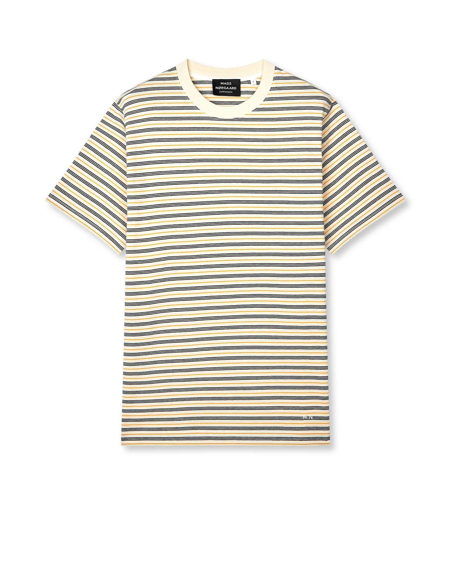 Mads Nørgaard, Cotton Jersey Stripe Frode Tee, Vanilla Ice/Sky Captain/Zinnia