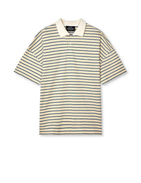 Mads Nørgaard, Light Terry Polo SS ST Tee, Vanilla Ice/Sky Captain/Zinnia