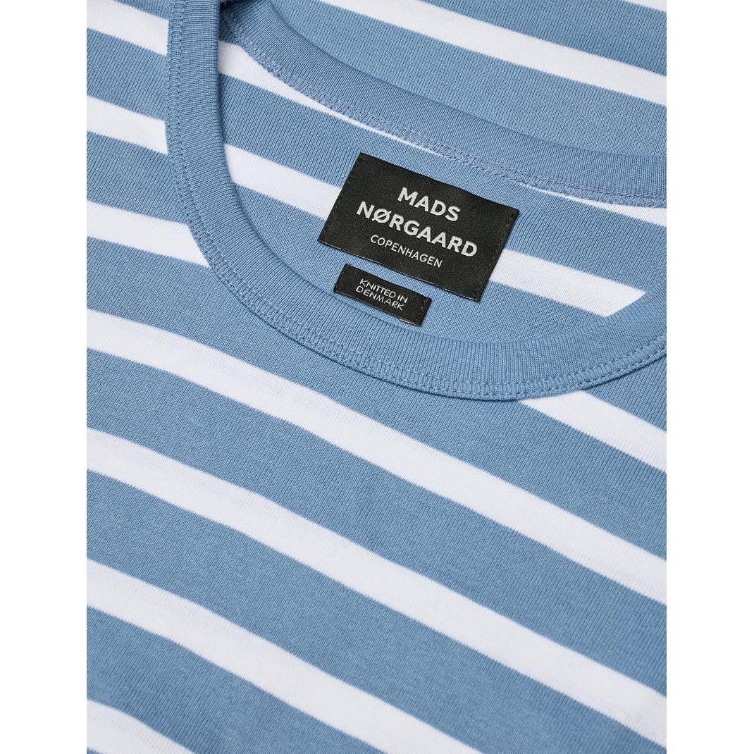 Mads Nørgaard, Trio Rib Tobias Tee LS, Riviera/White-Mads Nørgaard - Herre-Minlillebutik.dk