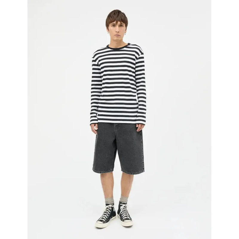 Mads Nørgaard, Midi Rib Tobias Tee, Black/White-Mads Nørgaard - Herre-Minlillebutik.dk