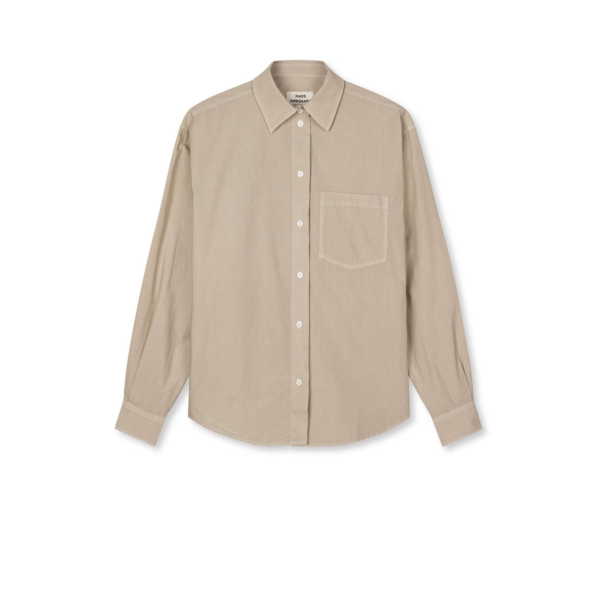 Mads Nørgaard, Crispy Poplin Carol Shirt, Plaza Taupe-Mads Nørgaard - Dame-Minlillebutik.dk