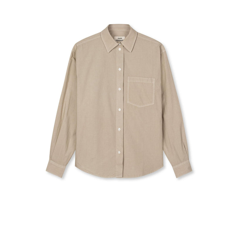 Mads Nørgaard, Crispy Poplin Carol Shirt, Plaza Taupe-Mads Nørgaard - Dame-Minlillebutik.dk