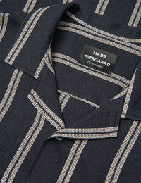 Mads Nørgaard, Texture Kenji Shirt SS ST., Black/Plaza Taupe