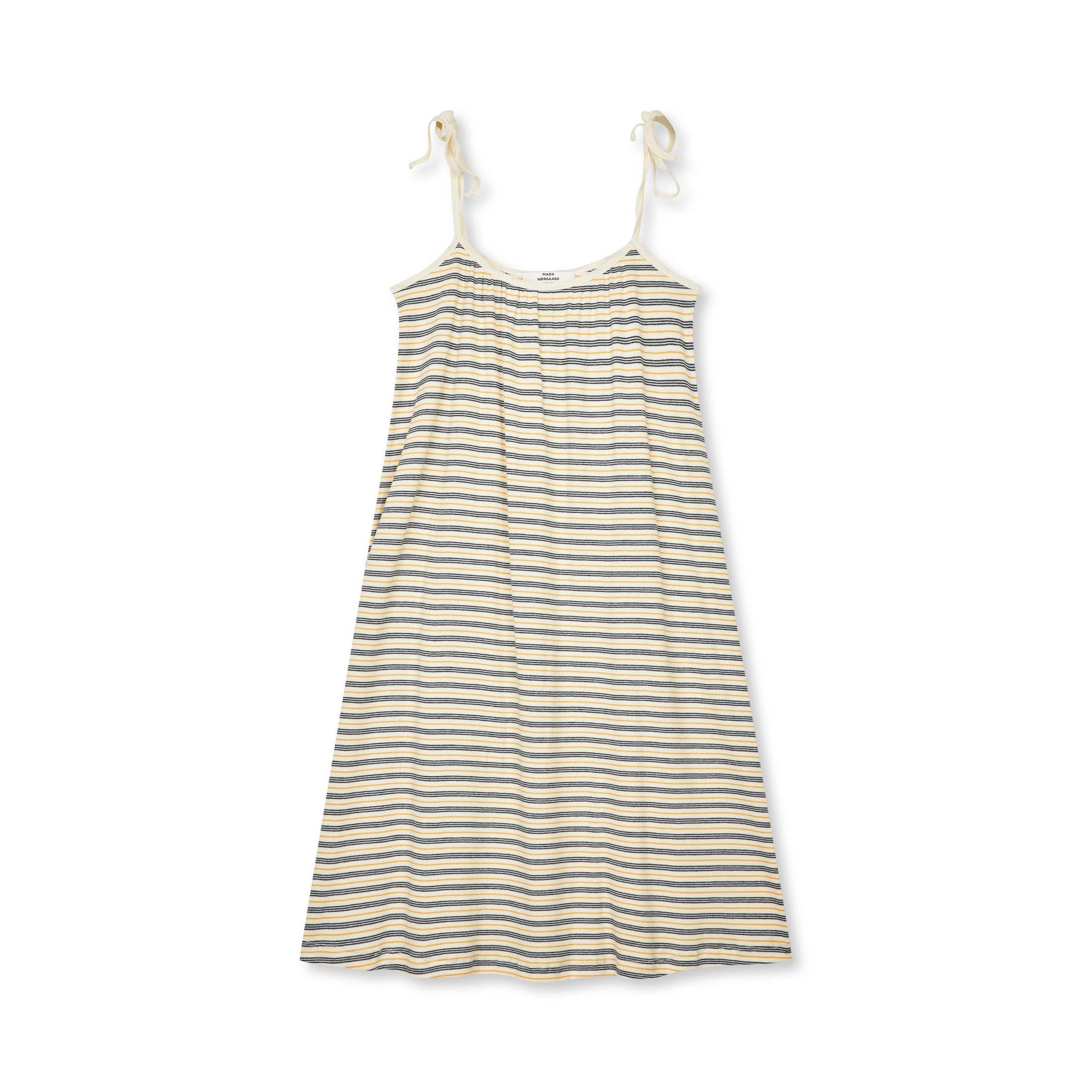 Mads Nørgaard, 2x2 Cotton Stripe Stine Dress, Vanilla Ice/Sky Captain/Zinnia-Mads Nørgaard - Dame-Minlillebutik.dk