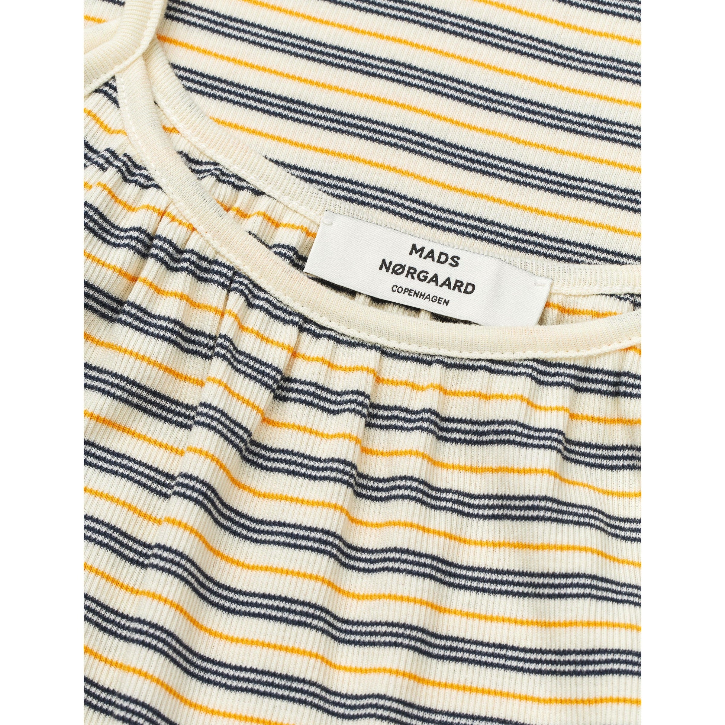 Mads Nørgaard, 2x2 Cotton Stripe Stine Dress, Vanilla Ice/Sky Captain/Zinnia-Mads Nørgaard - Dame-Minlillebutik.dk