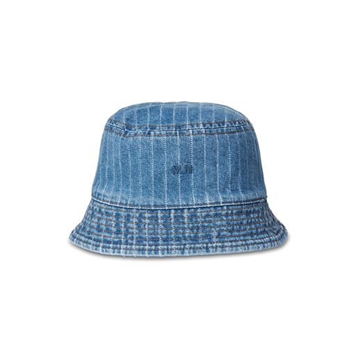 Mads Nørgaard, Striped Denim Bucket Hat, Light Blue Wash