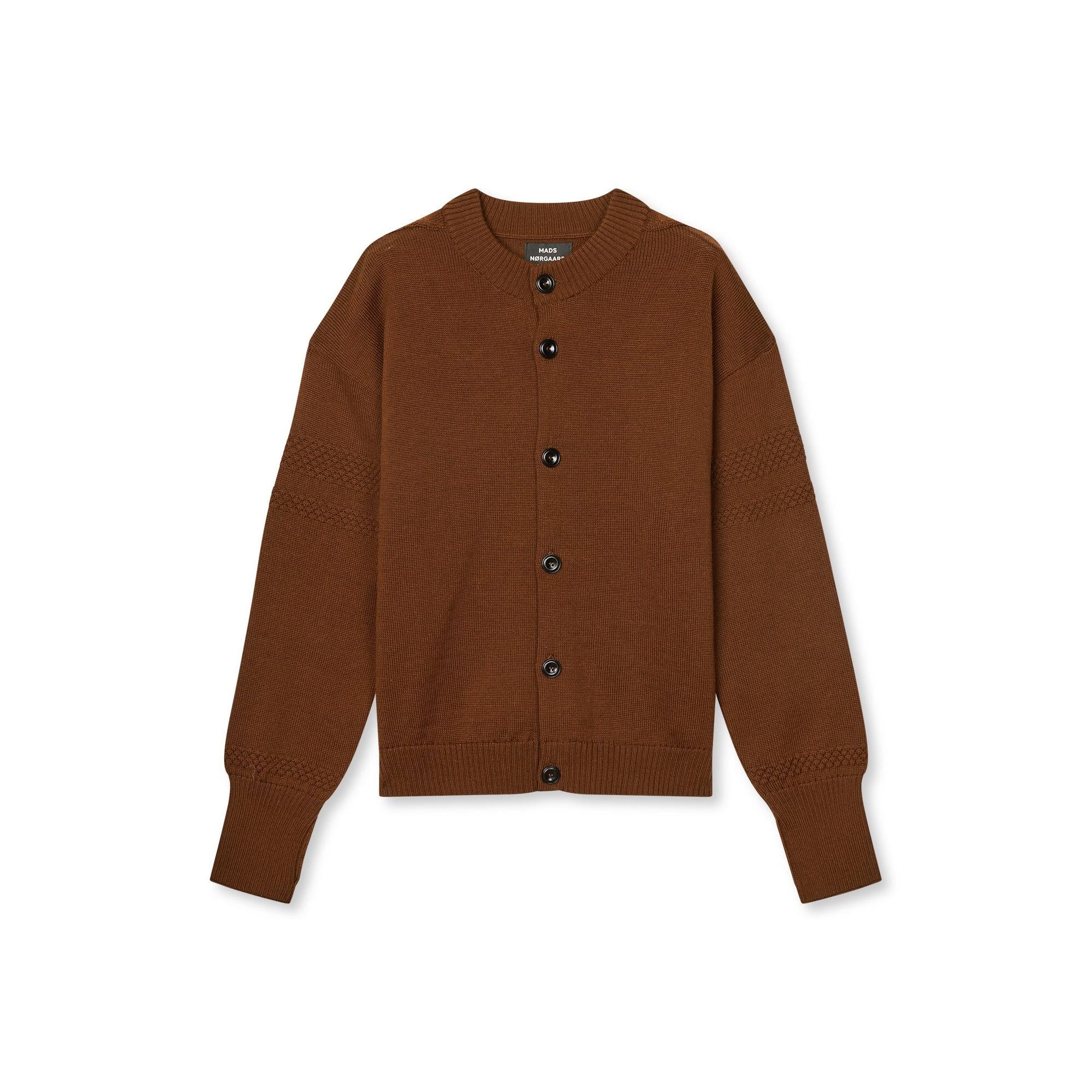 Mads Nørgaard, Wool Kjeld Cardigan Knit, Cocoa
