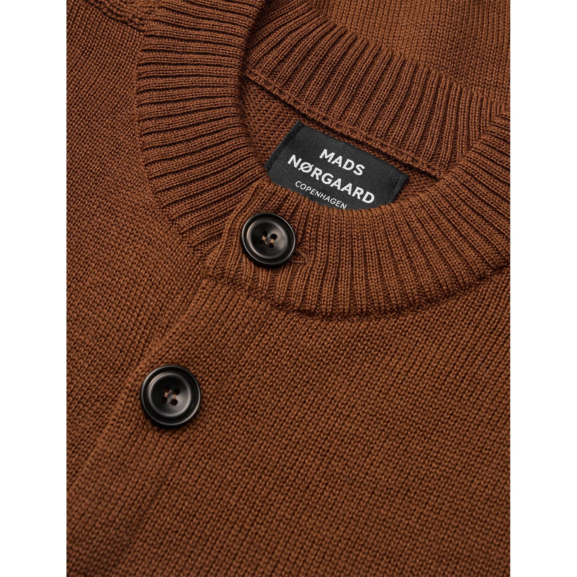 Mads Nørgaard, Wool Kjeld Cardigan Knit, Cocoa