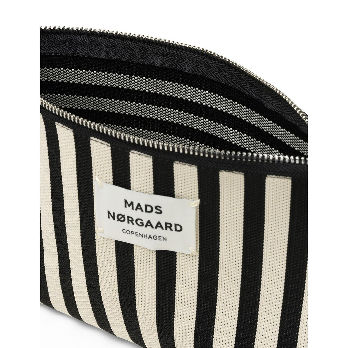Mads Nørgaard Knit Stripe Hof Make-Up Bag, Black/White