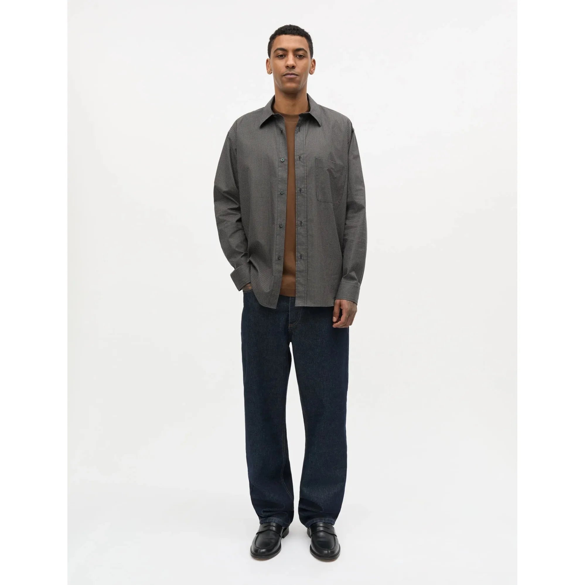 Mads Nørgaard, Cotton Soft Marcel Shirt, Sky Captain/Tarmac