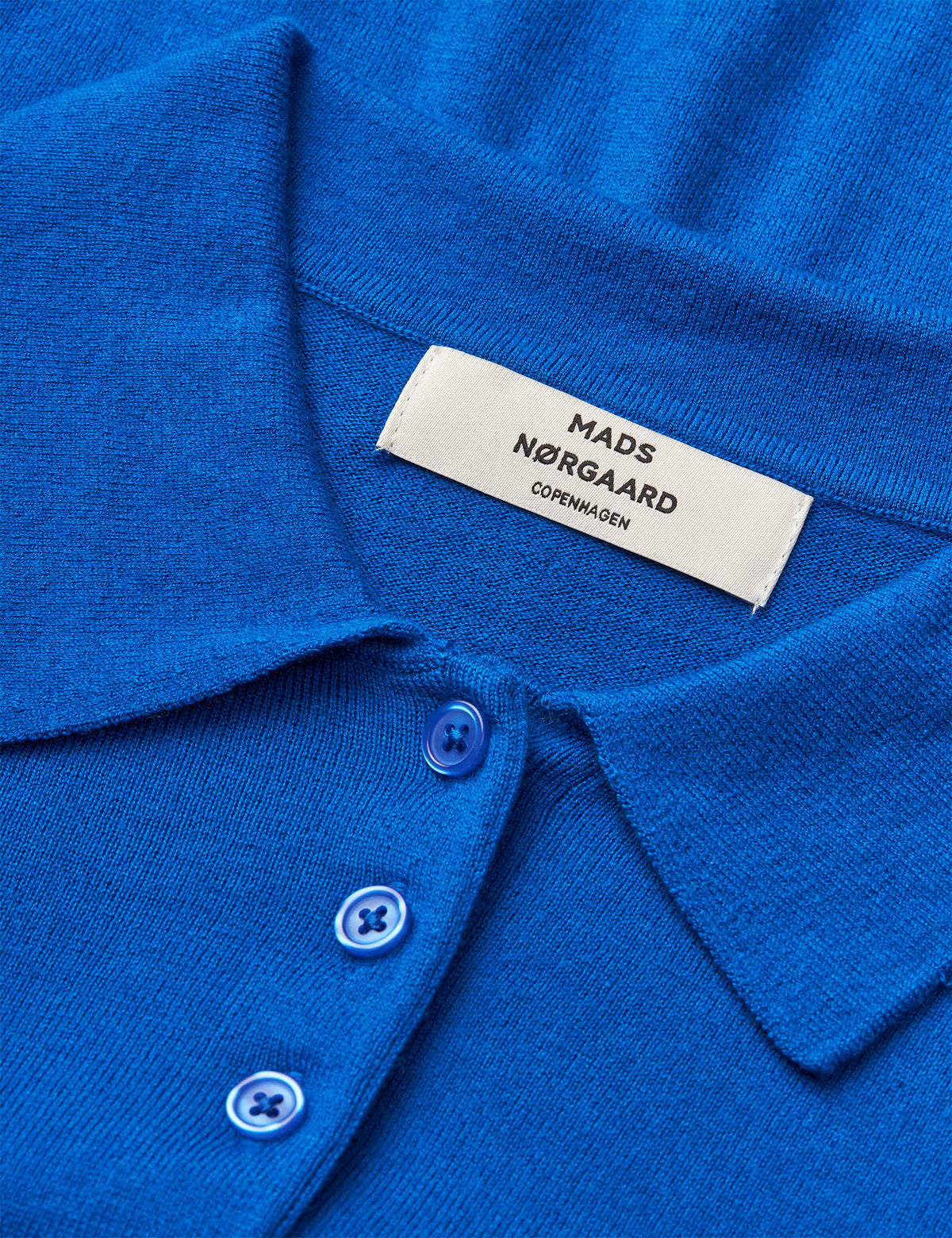 Mads Nørgaard, Fine Merino Rosa Polo Knit, Lapis Blue