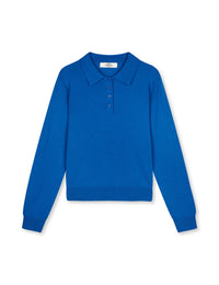 Mads Nørgaard, Fine Merino Rosa Polo Knit, Lapis Blue