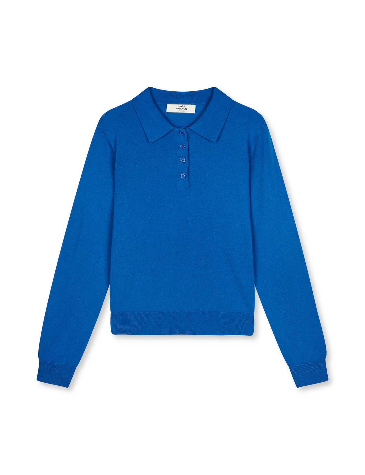Mads Nørgaard, Fine Merino Rosa Polo Knit, Lapis Blue
