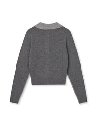 Mads Nørgaard, Yota Knit Katrine Cardigan, Light Grey Melange/Dark Grey M