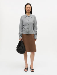 Mads Nørgaard, Yota Knit Katrine Cardigan, Light Grey Melange/Dark Grey M