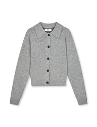 Mads Nørgaard, Yota Knit Katrine Cardigan, Light Grey Melange/Dark Grey M