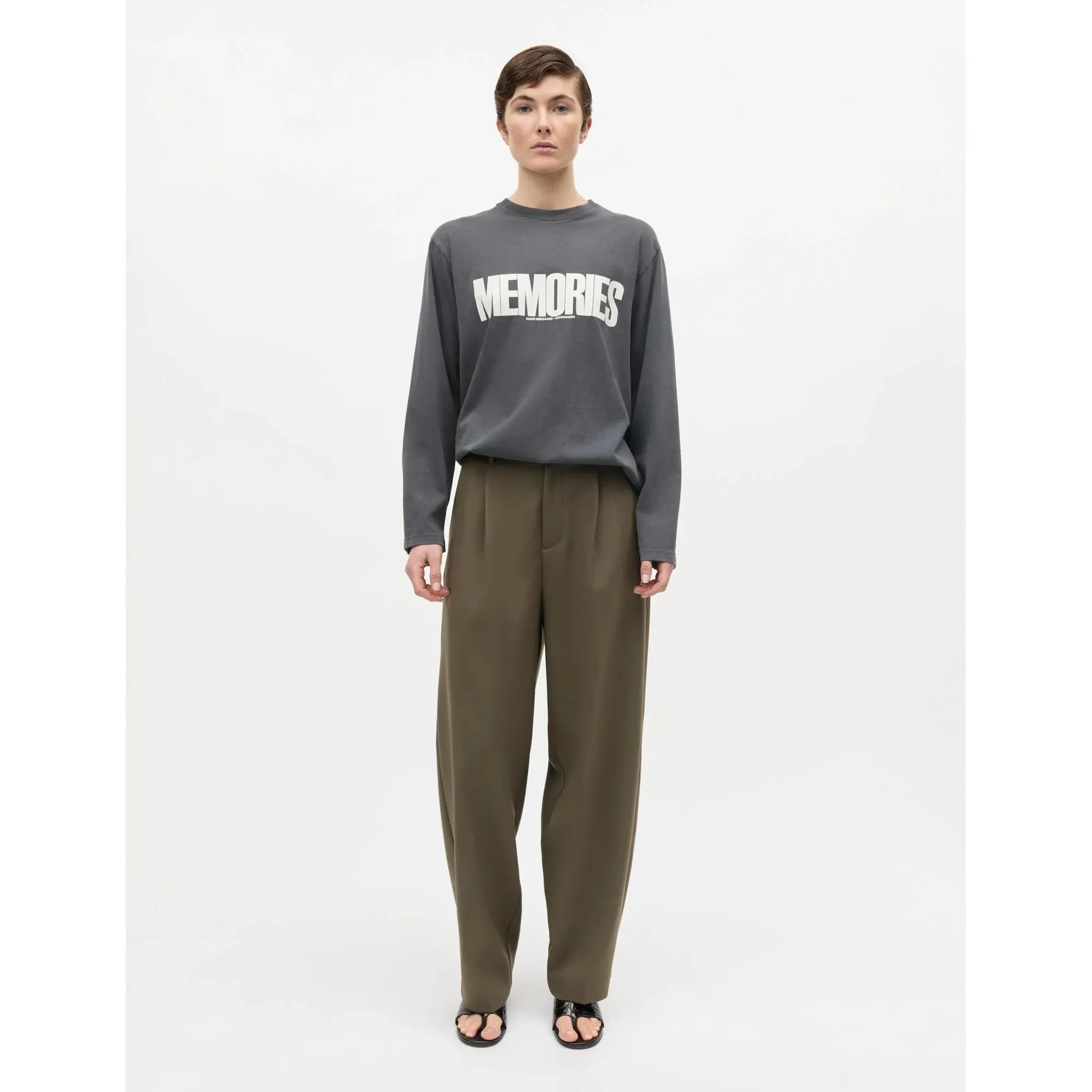 Mads Nørgaard, Cotton Jersey Jerry Tee LS, Washed Black