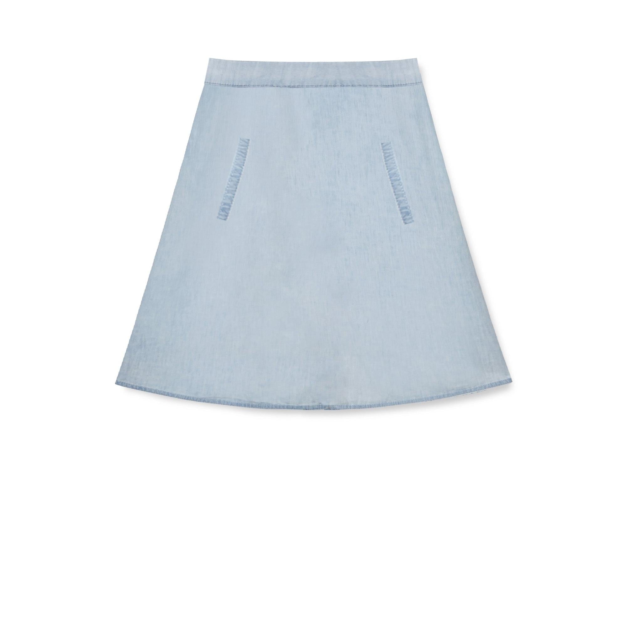 Mads Nørgaard, Air Denim Stelly Skirt, Sunbleached Blue-Mads Nørgaard - Dame-Minlillebutik.dk