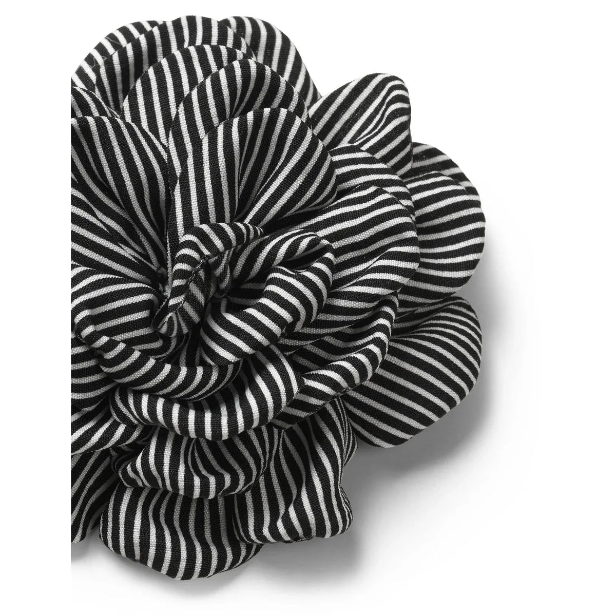 Mads Nørgaard MN Rose Brooch, Stripe Black/White