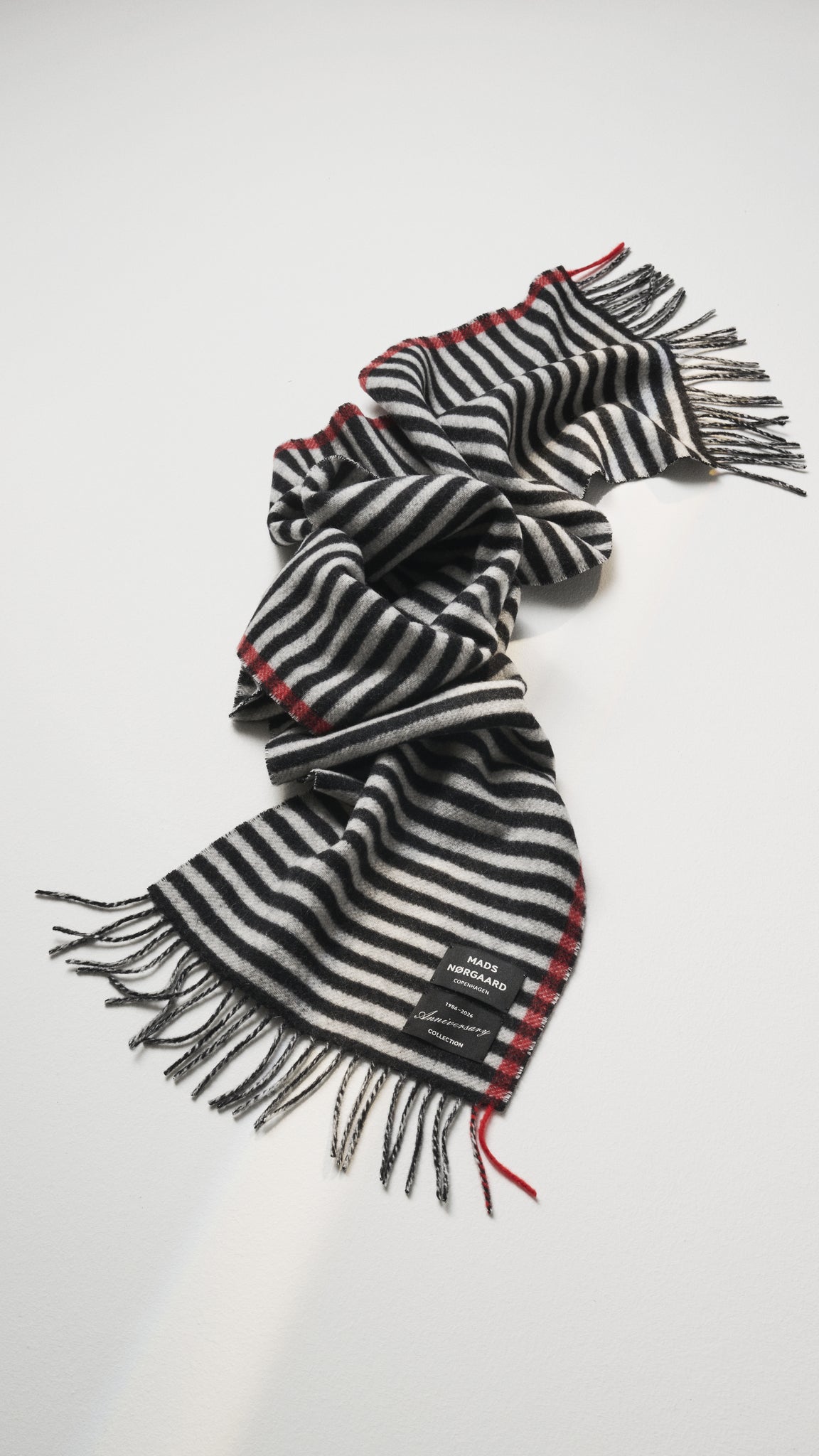 Mads Nørgaard Premium Ellen Scarf, Black / White