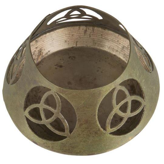 Ib Laursen, Stage t/fyrfadslys, Konisk cirkelmønster, Grøn patina-Ib Laursen-Minlillebutik.dk