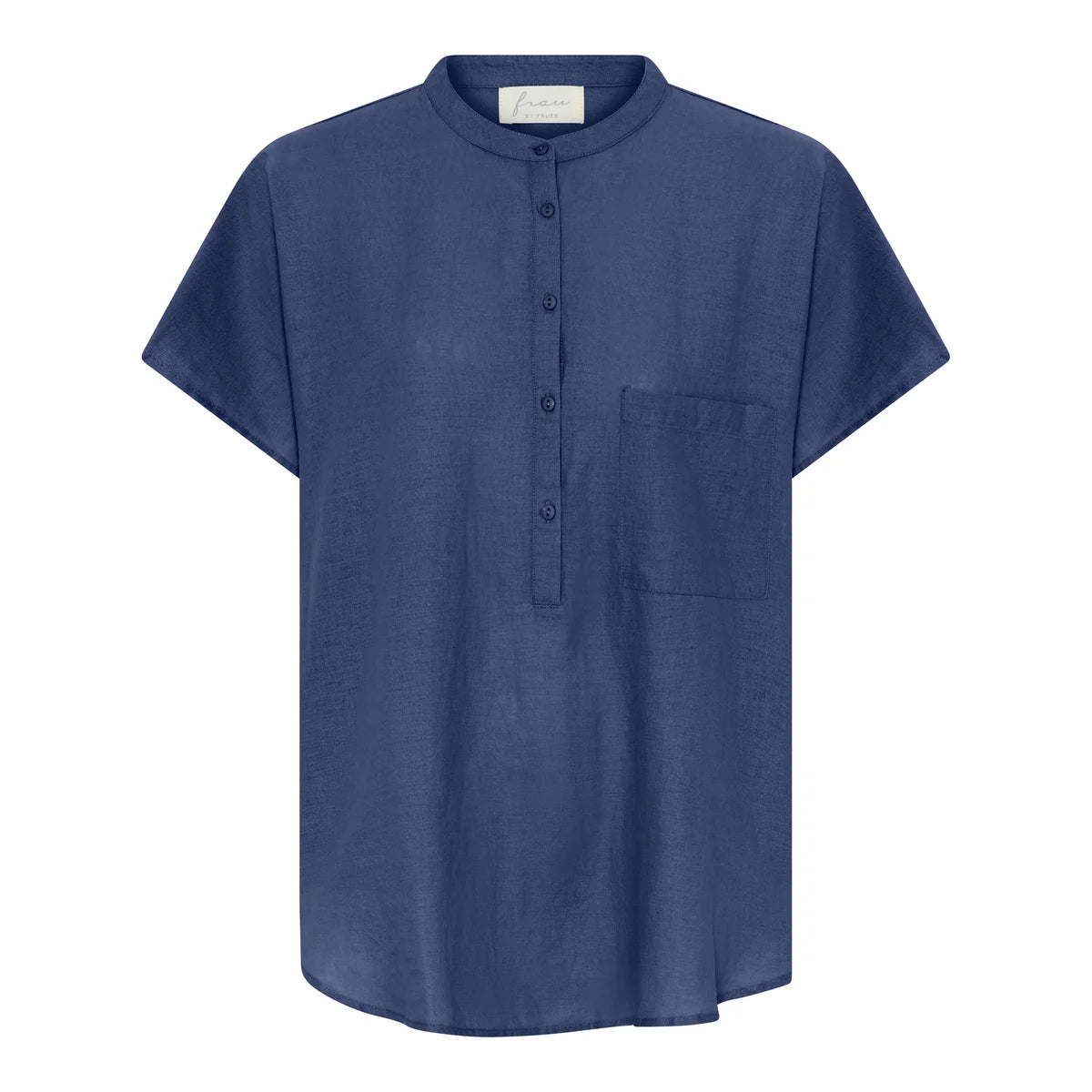 Frau, Colombo SS Linen Top, Deep Cobolt, One Size-Frau-Minlillebutik.dk