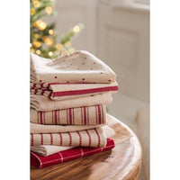 Ib Laursen, Viskestykke, Holly, Natur m/røde indvævede striber-Ib Laursen-Minlillebutik.dk
