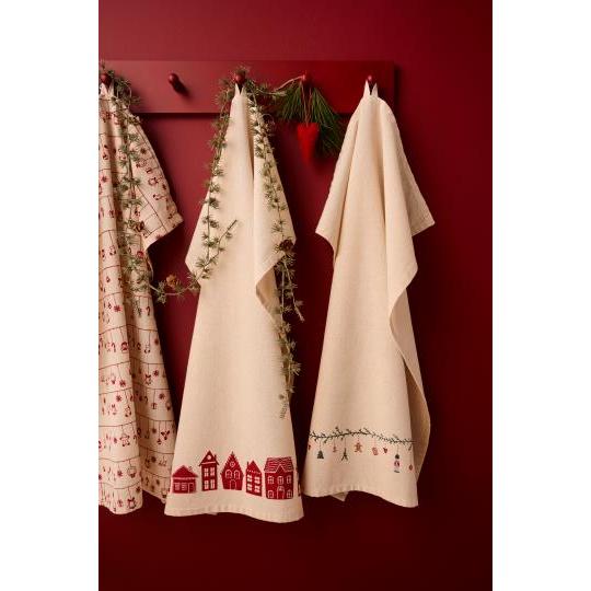 Ib Laursen, Viskestykke, Sally, Røde huse-Ib Laursen-Minlillebutik.dk