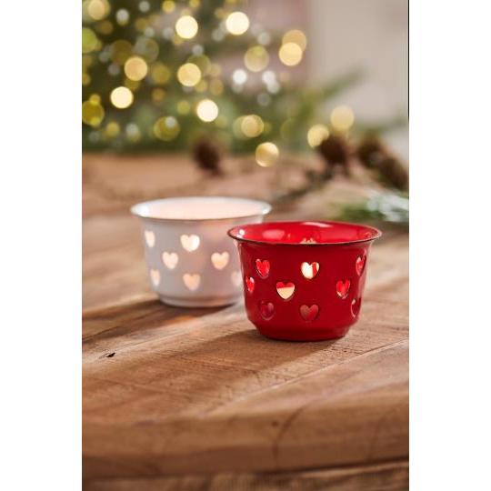 Ib Laursen, Lygte til fyrfadslys med hjerter, Rød-Ib Laursen-Minlillebutik.dk