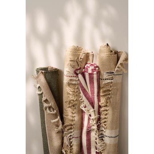 Ib Laursen, Gulvløber, Creme/beige m/røde striber-Ib Laursen-Minlillebutik.dk