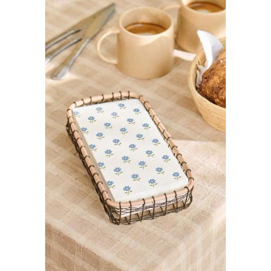Ib Laursen, Serviet 10x20 cm blå blomster 16 stk/pk-Ib Laursen-Minlillebutik.dk
