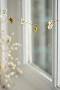 Ib Laursen, Ranke Fairytale Christmas m/hvide perler og guldfarvede blade