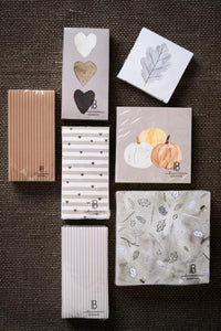 Ib Laursen, Serviet, 10x20 cm, Hjerter i creme, natur, antracit