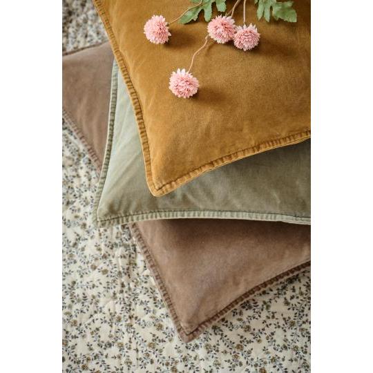 Ib Laursen, Pude, velour ochre green-Ib Laursen-Minlillebutik.dk