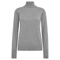 Mos Mosh, MMRelena highneck knit, Sharkskin-Mos Mosh-Minlillebutik.dk