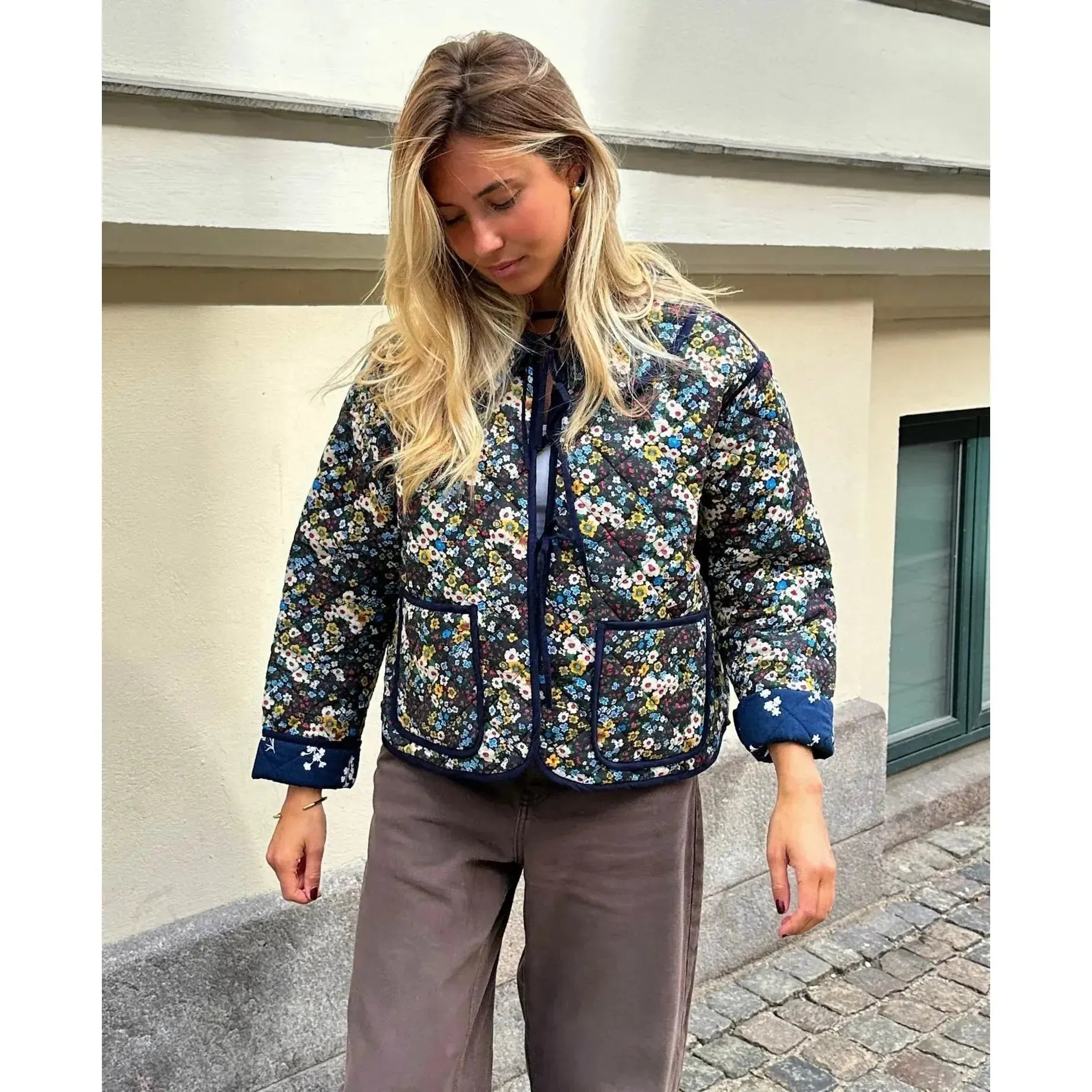 Sissel Edelbo, Daniella Jacket, Wine Ditsy, Onesize-Sissel Edelbo-Minlillebutik.dk