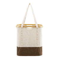 House Nordic, Noto Vasketøjspose - Vasketøjspose, bambus/stof, off white/brun, 40x30x45 cm