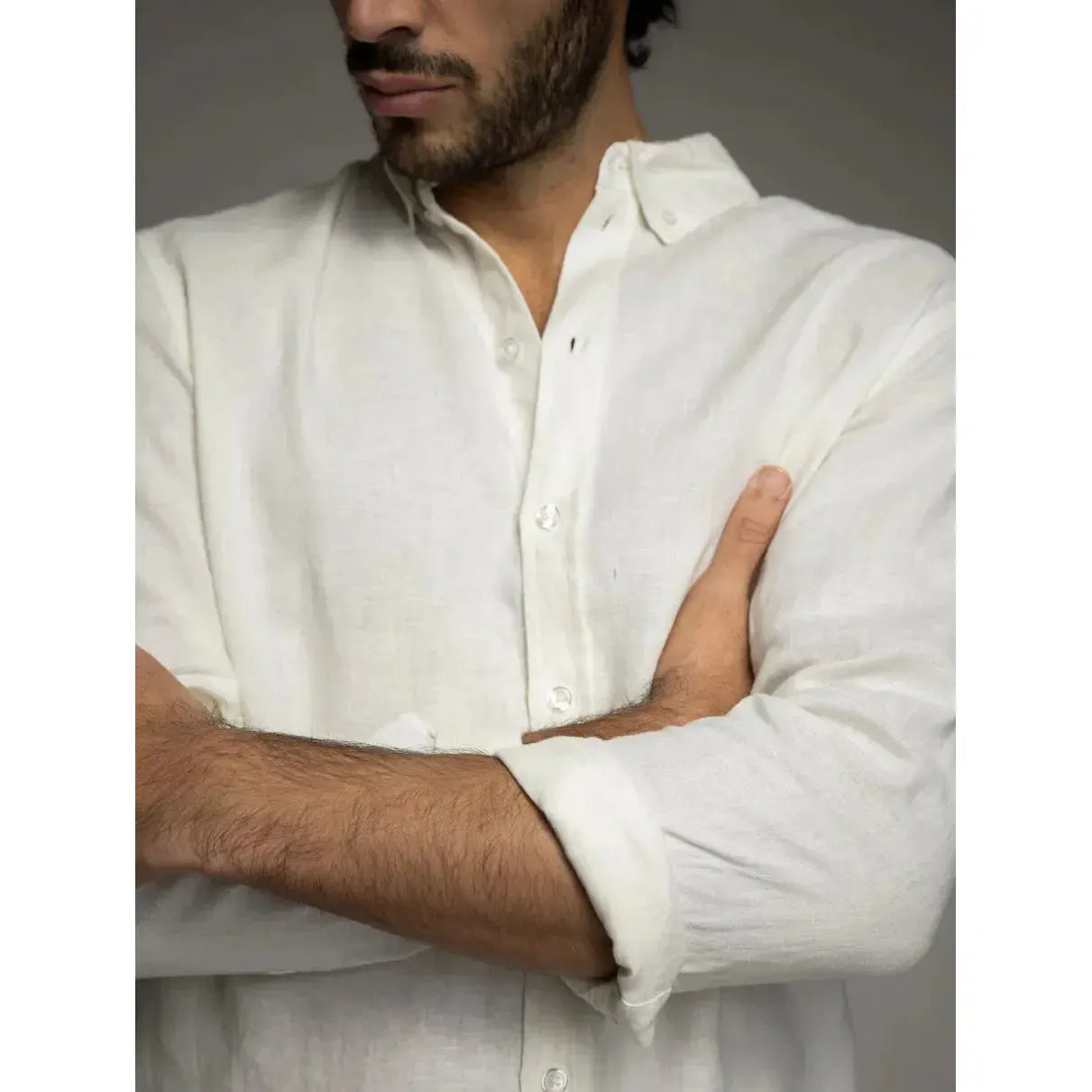 Mos Mosh Gallery, Theo Linen Shirt, Ecru-Mos Mosh Gallery-Minlillebutik.dk