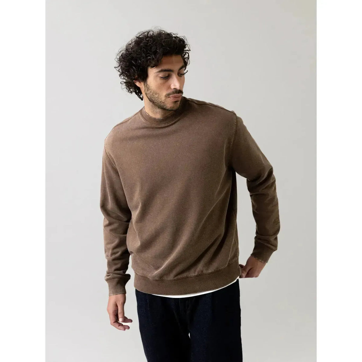 Mos Mosh Gallery, French Faded Sweat, Chocolate Brown-Mos Mosh Gallery-Minlillebutik.dk