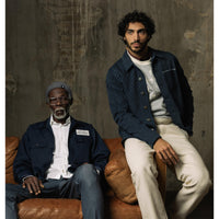 Mos Mosh Gallery, MMGMapham Stripe Denim Jacket, Dark Blue-Mos Mosh Gallery-Minlillebutik.dk