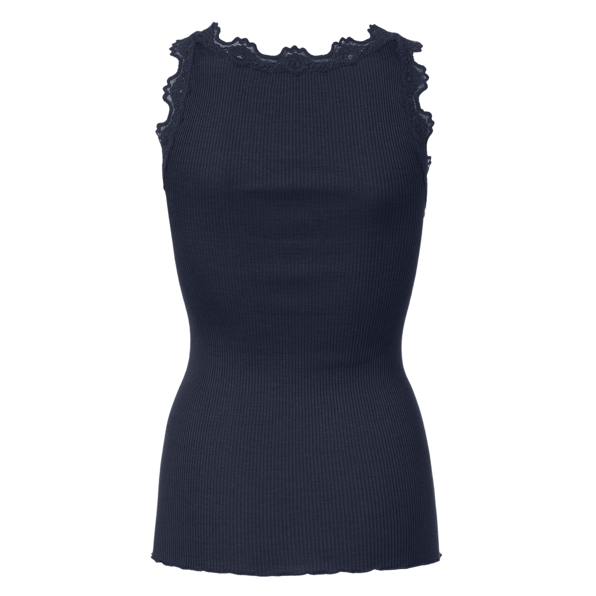 Rosemunde, RWBabette SL U-neck Long Lace Top, Navy-Rosemunde-Minlillebutik.dk