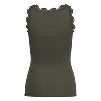 Rosemunde, RWBabette Silk SL U-neck Long Lace Top, Forrest Night-Rosemunde-Minlillebutik.dk