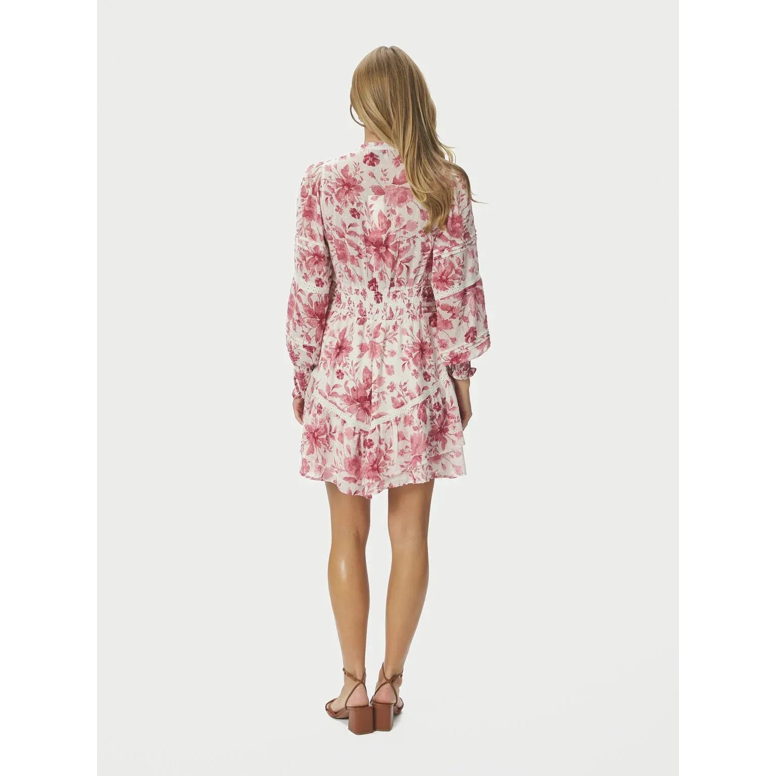 Neo Noir, Roberta Flower Print Dress, Evening Rose