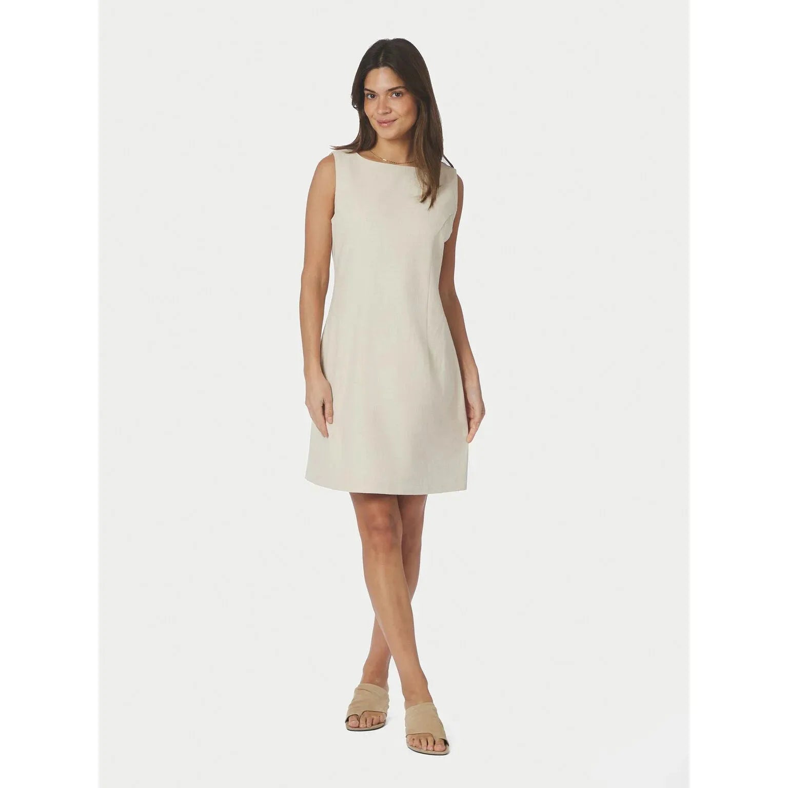 Neo Noir, Bruna Ramie Dress, Off White